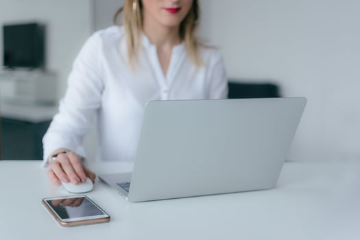 Woman using a laptop